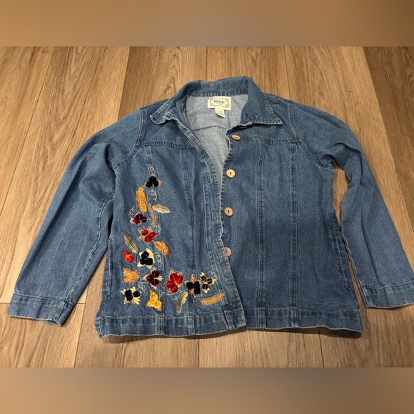 Embroidered Denim Jacket - Picture 1 of 4
